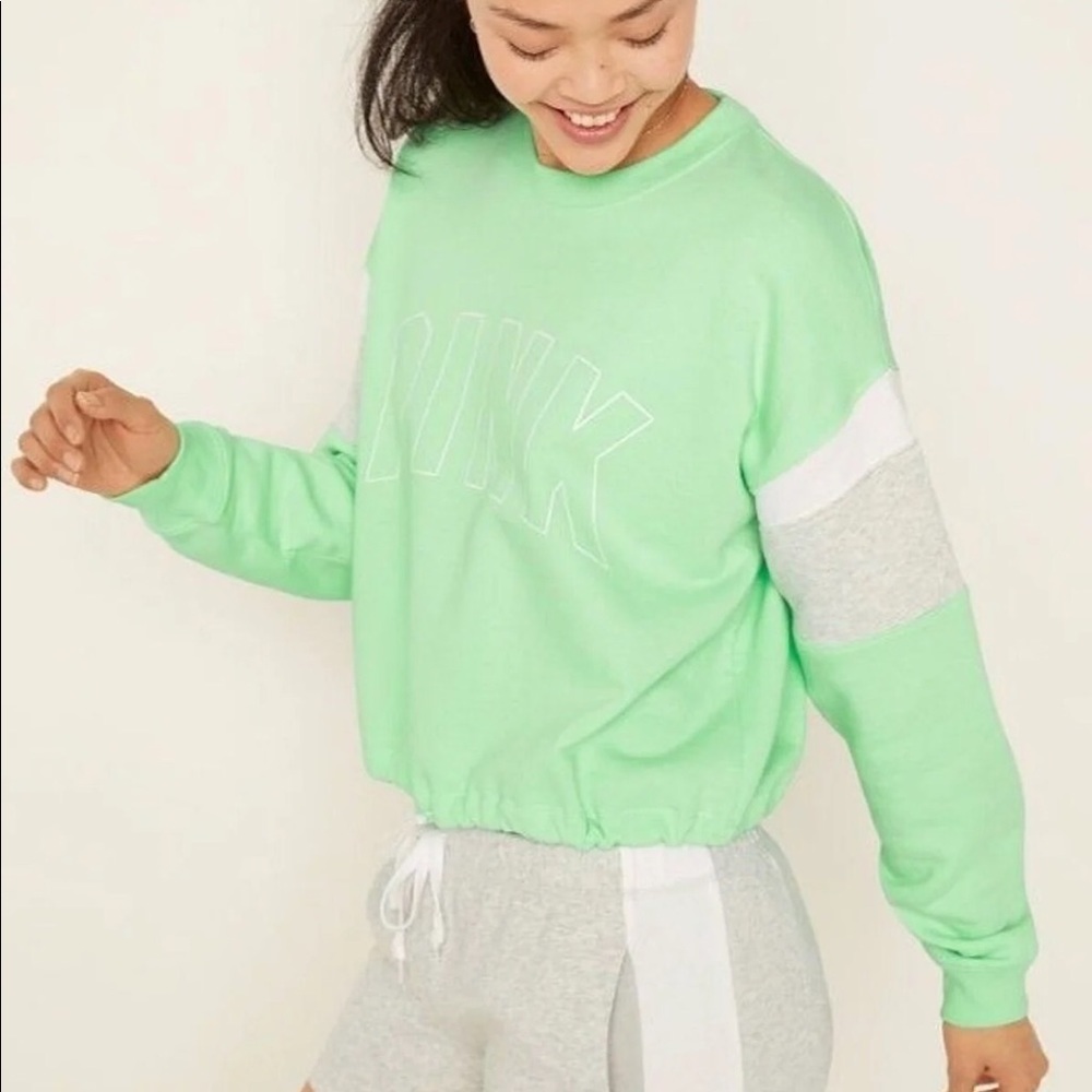 Victoria’s Secret Pink Campus Crop Pullover Crew Sweater